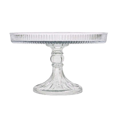 Clear Pressed Glass Cake Pedestal