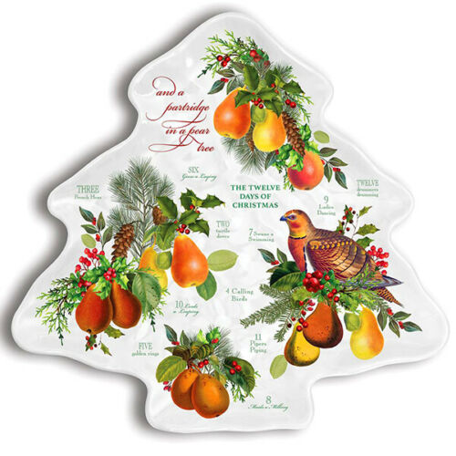 Michel Design "In a Pear Tree" Tree Platter | Putti Christmas Canada 