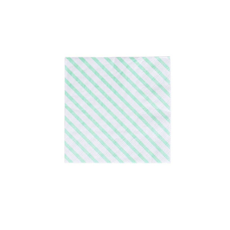 Mint Striped Cocktail Napkins