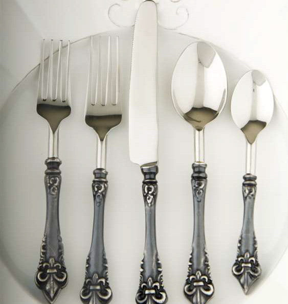  Fleur de Lis 5pc Place Setting, IT-Indaba Trading, Putti Fine Furnishings