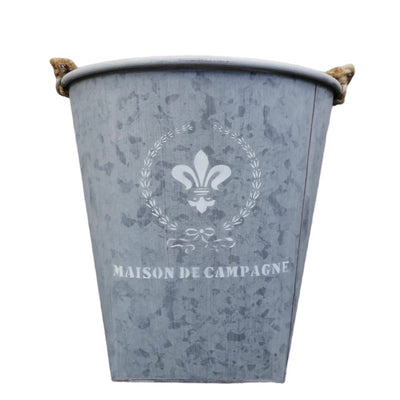"Maison de Champagne" Galvinized Metal Round Bucket