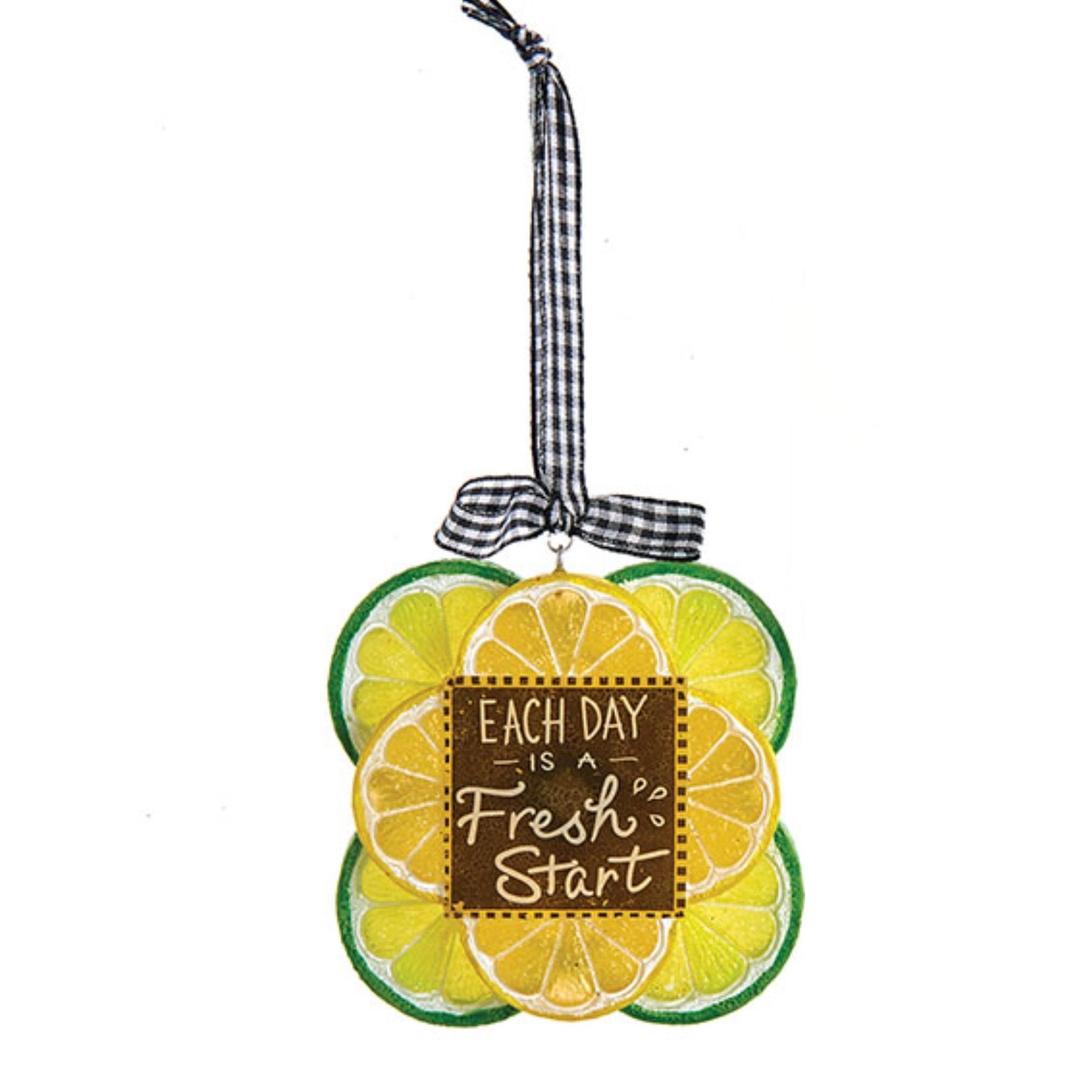 Kurt Adler "Each Day is a Fresh Start" Lemon and Lime Slice Ornament