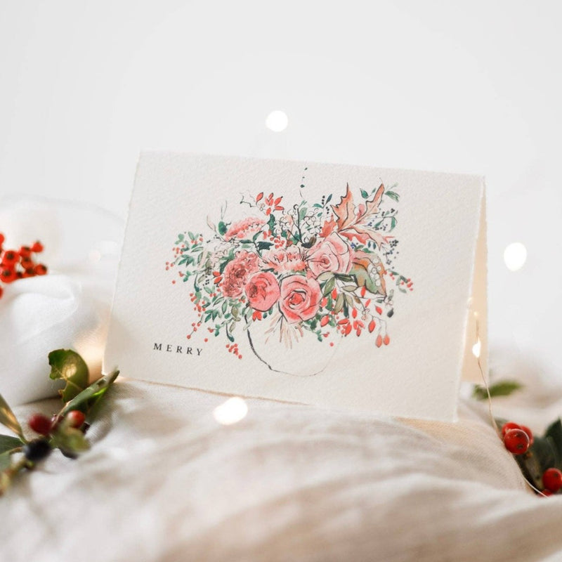 Sophie Amelia "Merry" Festive Florals Christmas Card