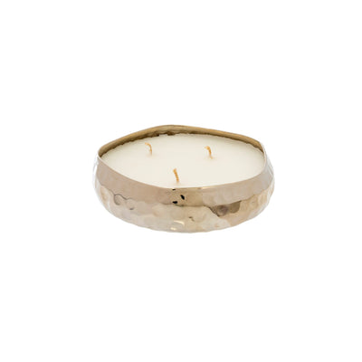 Multi Flame Hammered Silver Candle - Small