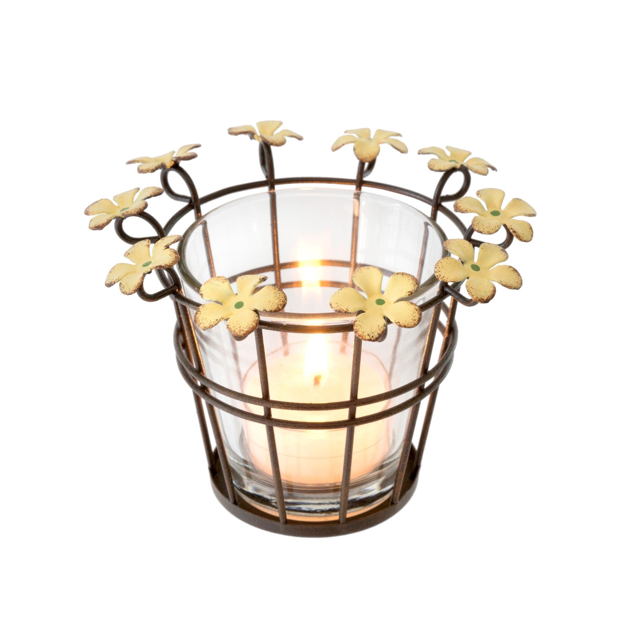 Yellow Daisy Chain Votive | Putti Fine Furnishings