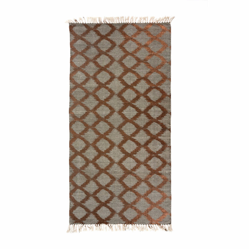 Beiige Copper Foil Print Rug - Soft Furnishings - Indaba Trading - Putti Fine Furnishings Toronto Canada
