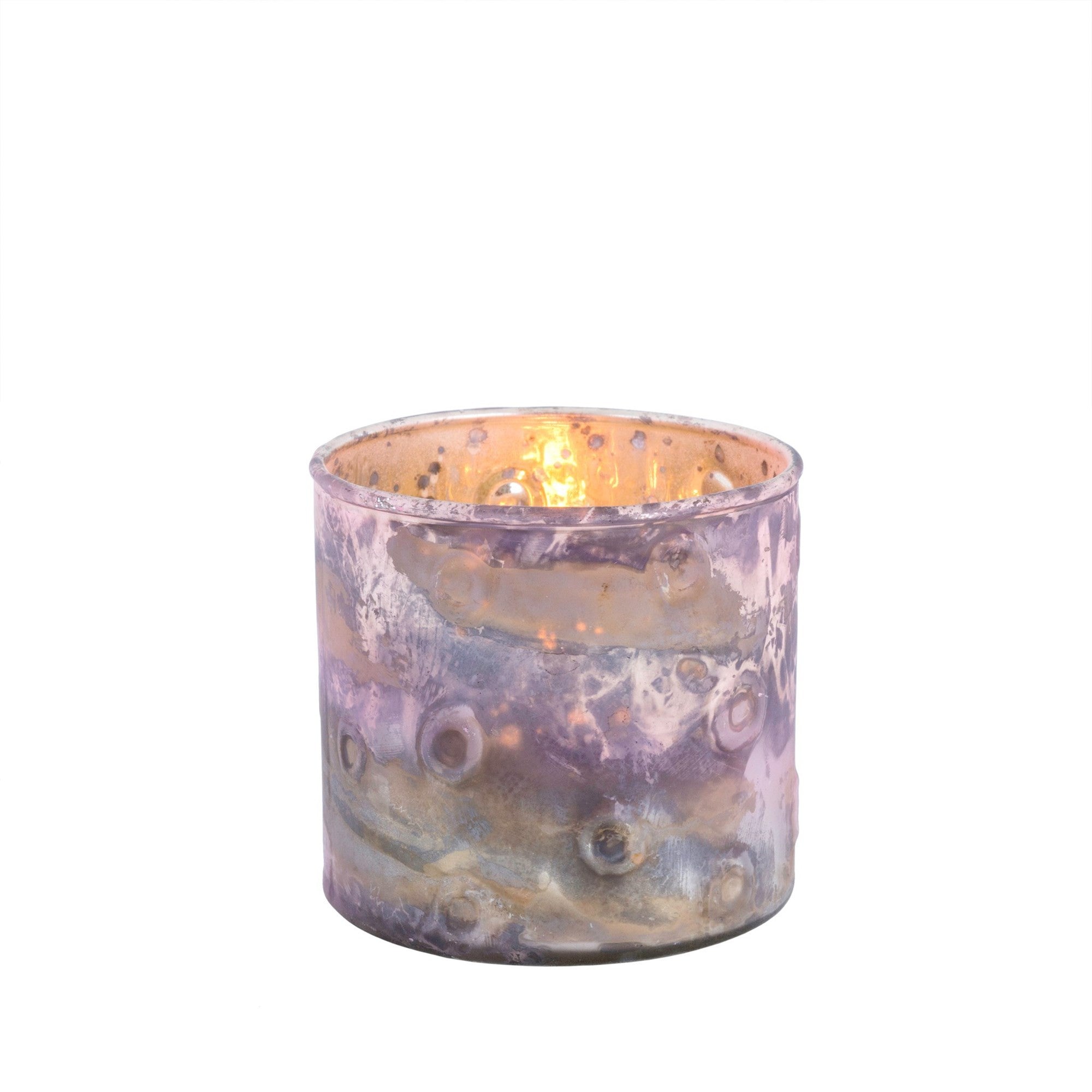 Pink Marbled Glass Votive, IT-Indaba Trading, Putti Fine Furnishings
