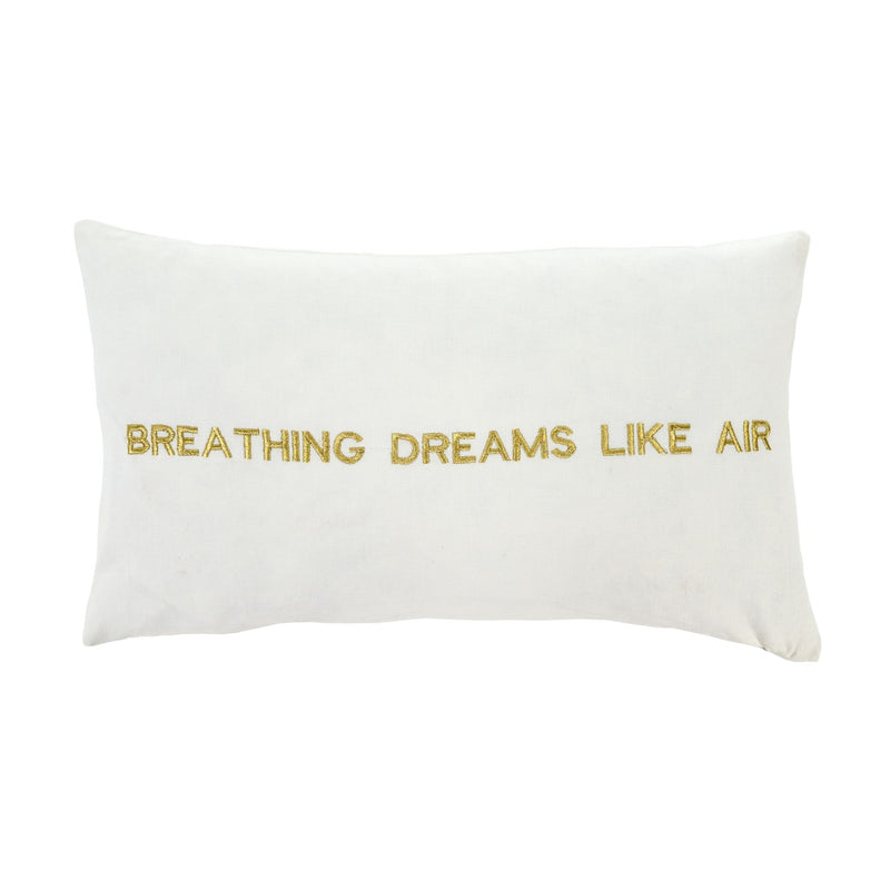 "Breathing dreams like air" Embroidered Pillow - Soft Furnishings - Indaba Trading - Putti Fine Furnishings Toronto Canada