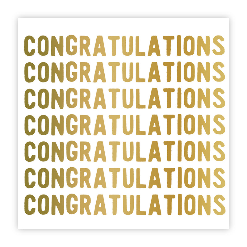 "Congratulations" Gold Foil Paper Napkins - Beverage