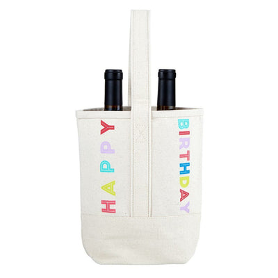 Double Bottle Wine Tote - Happy Birthday | Putti Fine Furnishings