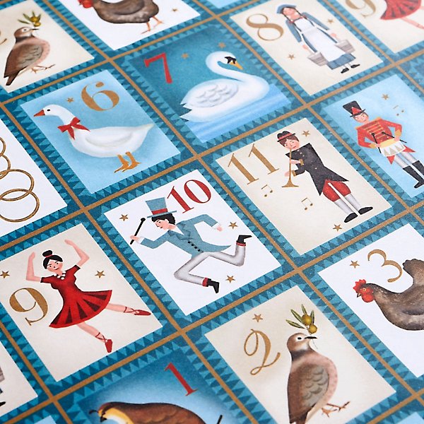 Twelve Days of Christmas Gift Wrap Roll
