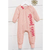 Mudpie Pink "Santa's Favourite" Footed Sleeper | Putti Christmas Canada