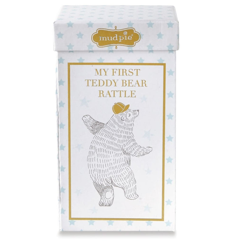 "My First Teddy" Rattle - Blue | Le Petite Putti Canada