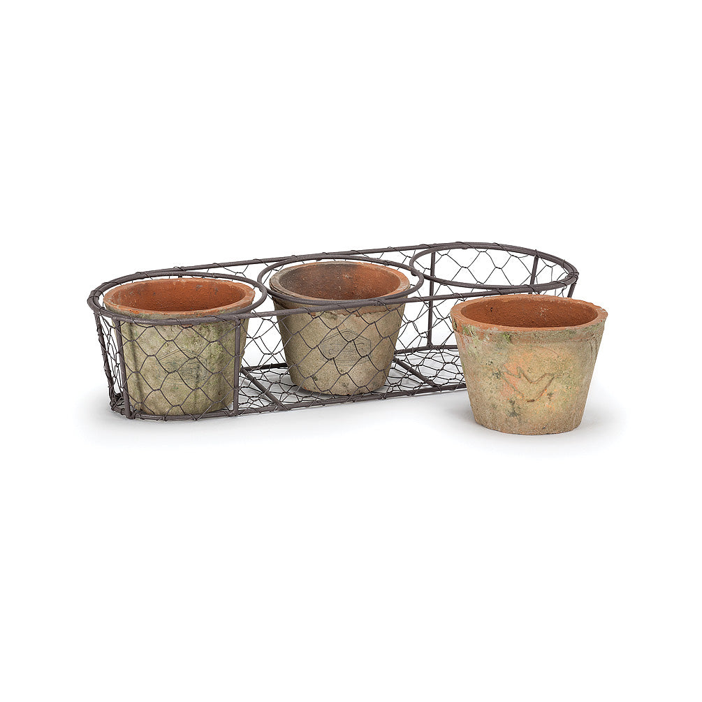 Triple Moss Pot in Basket, AC-Abbott Collection, Putti Fine Furnishings