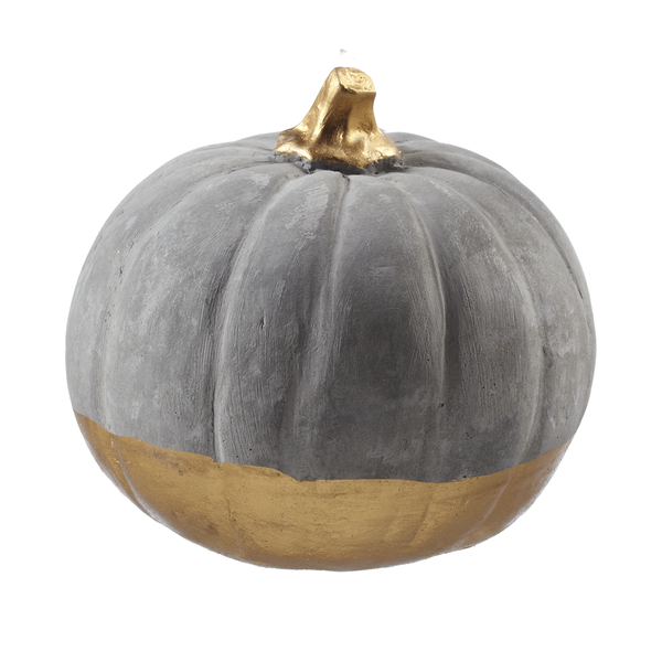 Cement Gilded Pumpkin - Medium