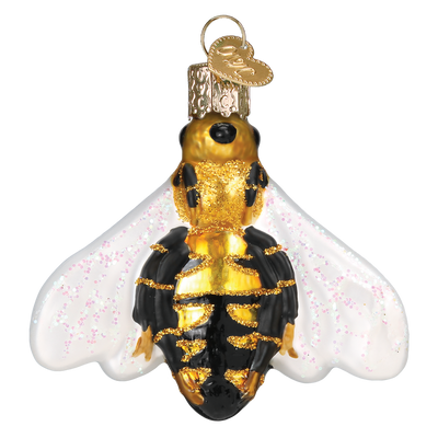 Old Word Christmas Honey Bee Glass Ornament - Putti Canada