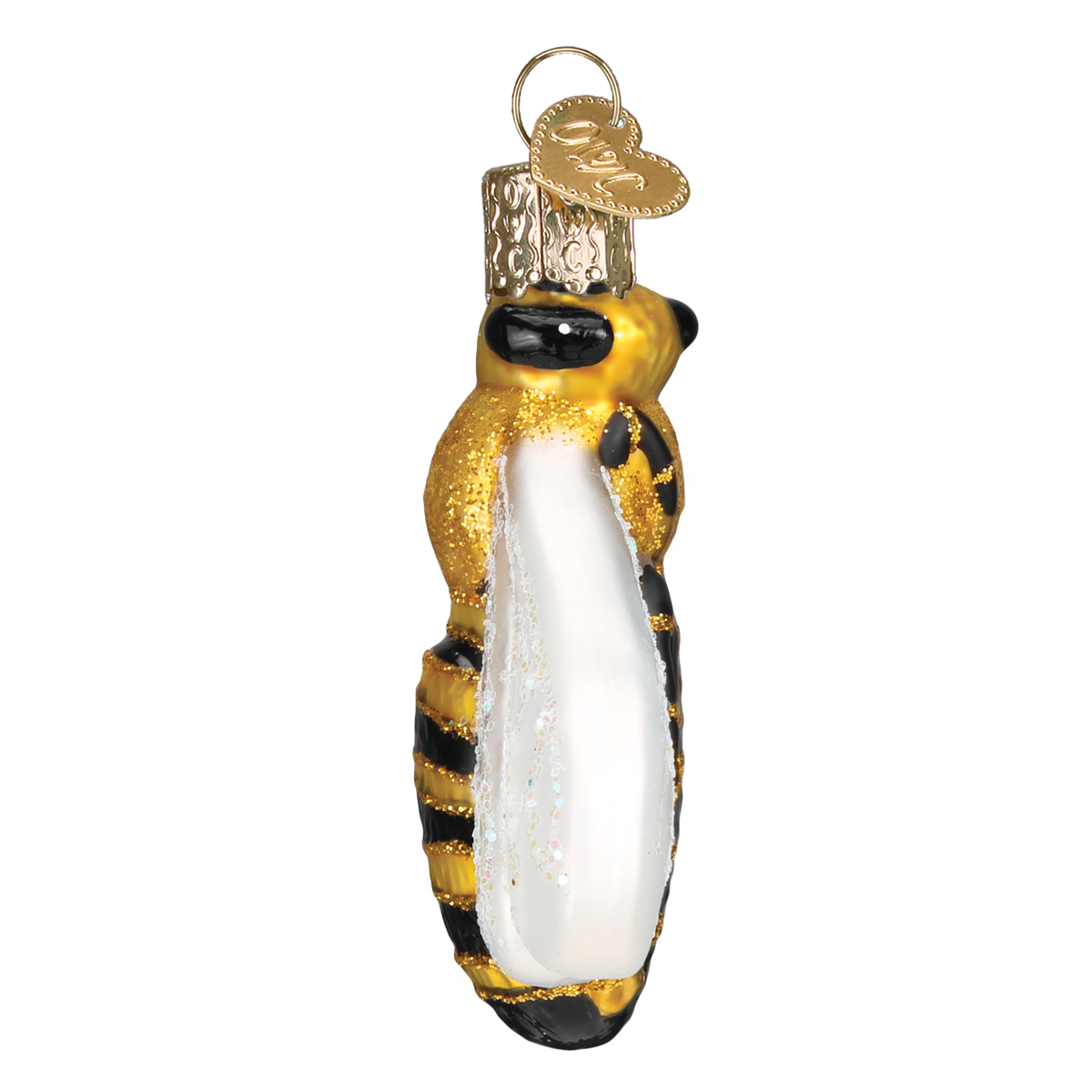 Old Word Christmas Honey Bee Glass Ornament - Putti Canada