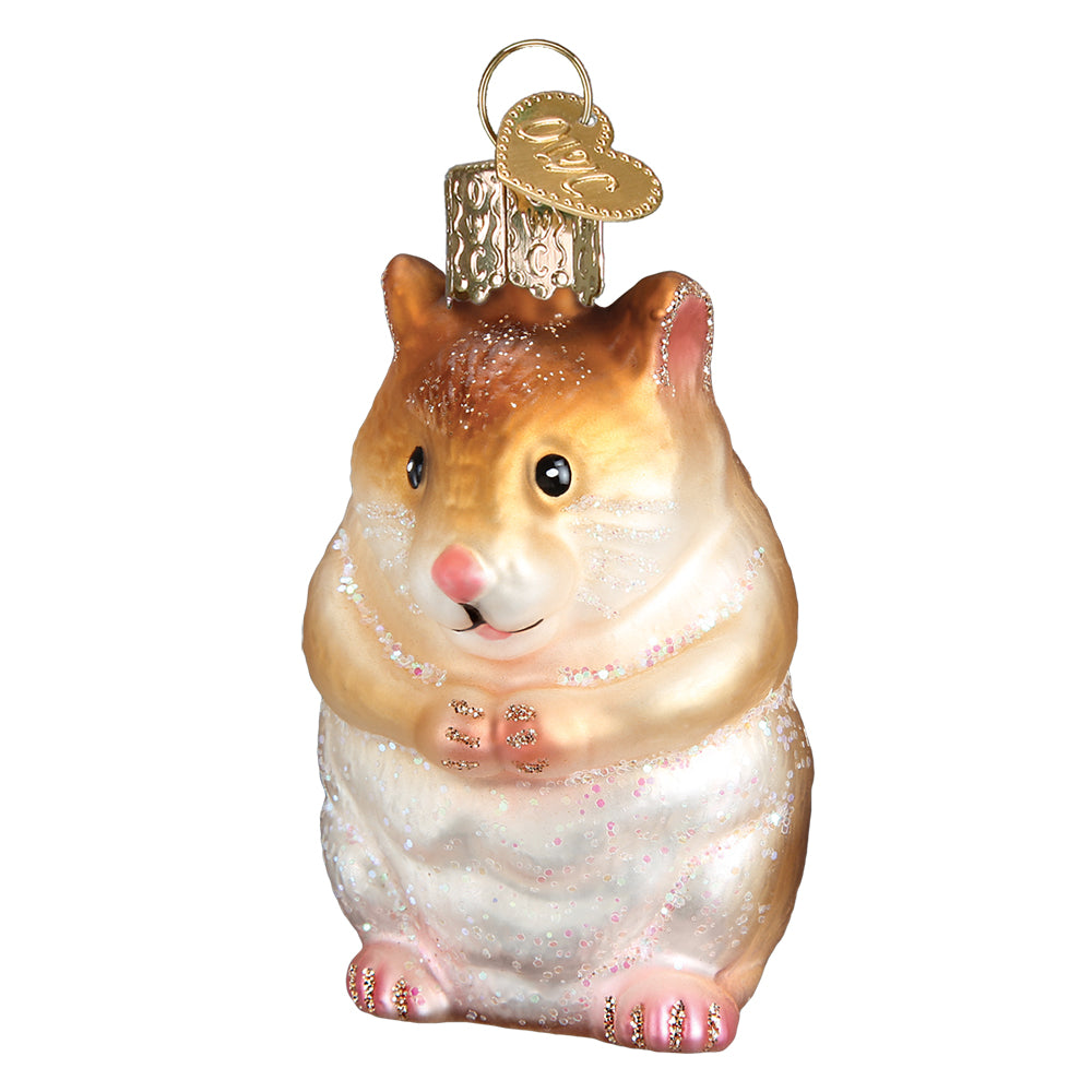 Old World Christmas Hamster Glass Ornament