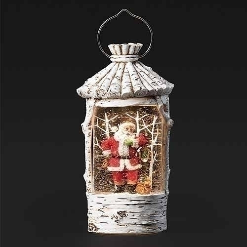 Birch Santa Birdhouse with Perpetual Snow