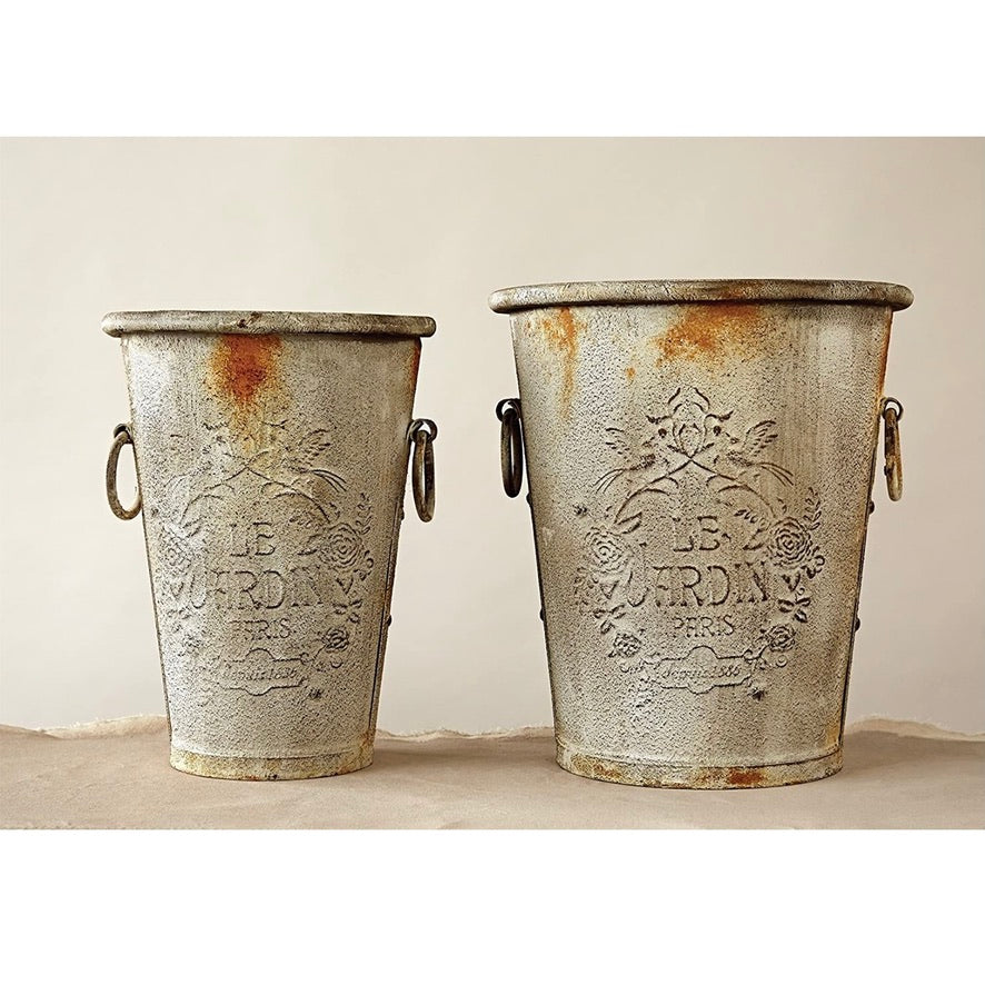 Embossed Le Jardin Paris Tin Urn