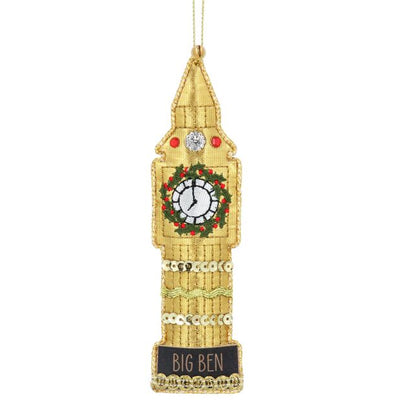 Big Ben with Wreath  Embroidery Ornament