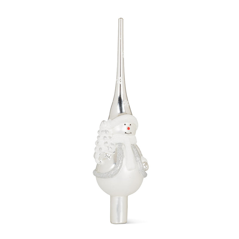 Snowman Glass Finial Tree Topper