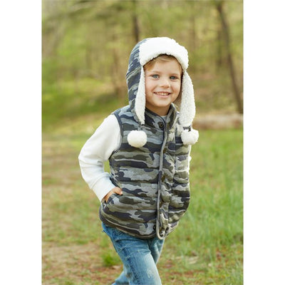 Mud Pie "Camo Print" Sherpa Hat, MP-Mud Pie, Putti Fine Furnishings