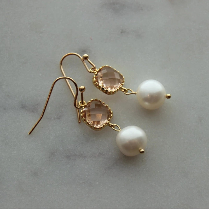 Gold Blush Pearl Earrings | Putti Fine Fashions Canada