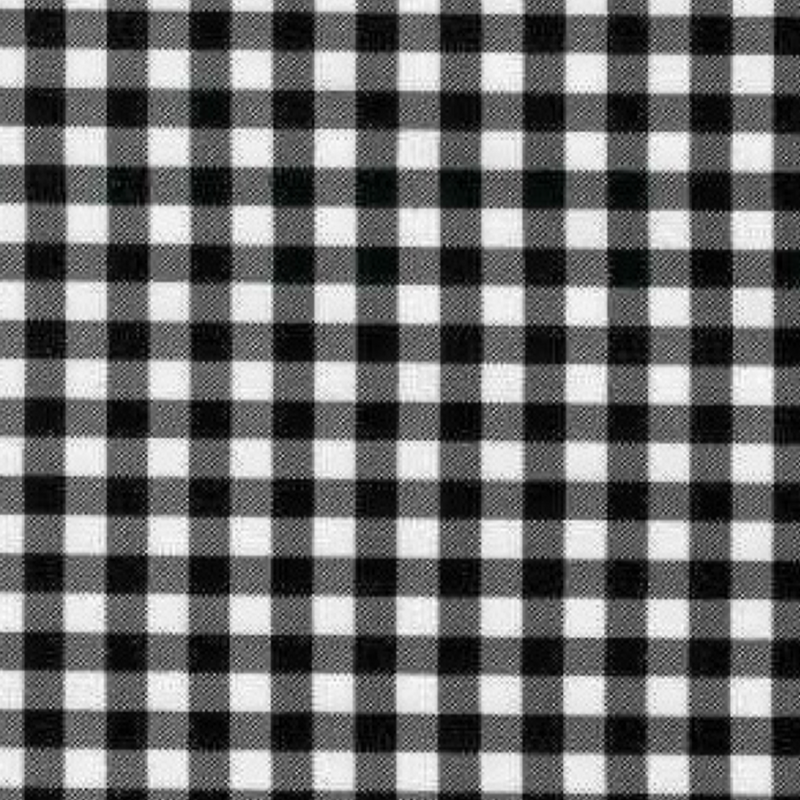 Black Gingham Round Oilcloth Tablecloth 47.5"