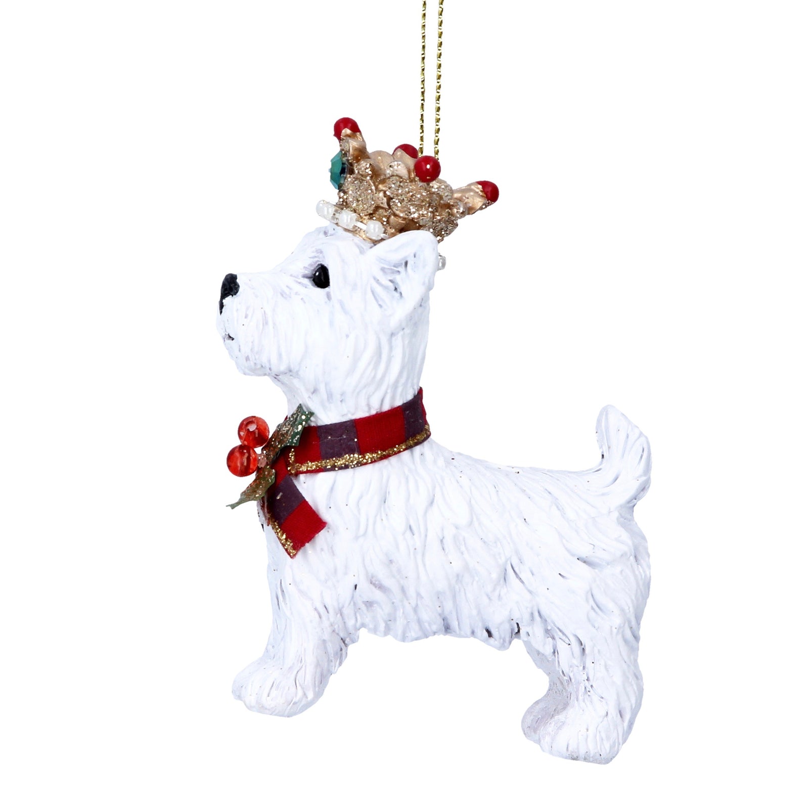 Royal Balmoral West Highland Terrier with Crown Christmas Ornament | Putti Canada