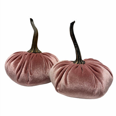 Small Velvet Pumpkin - Blush | Putti Fine Furnishings Canada