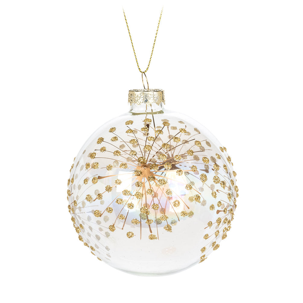 Clear Fireworks Ball Glass Ornament | Putti Christmas Canada 