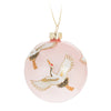 Blush Pink Flying Crane Glass Ornament | Putti Christmas Decorations