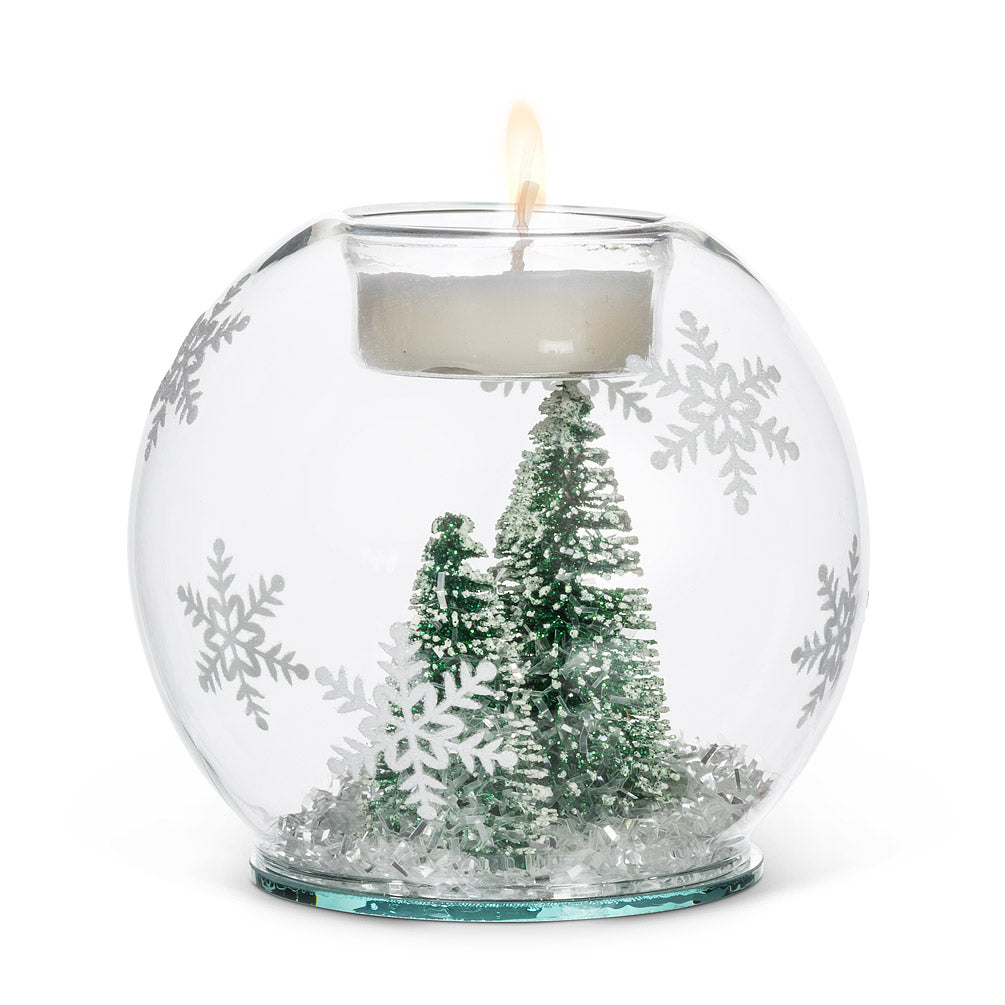 Brush Tree & Snow Ball Votive-3.5"D | Putti Christmas Canada