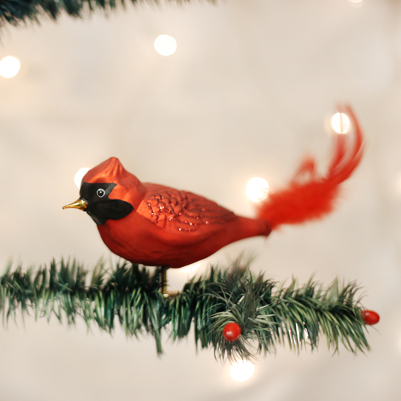 Old World Christmas Red Cardinal Glass Bird Ornament -  Christmas Decorations - Old World Christmas - Putti Fine Furnishings Toronto Canada - 1