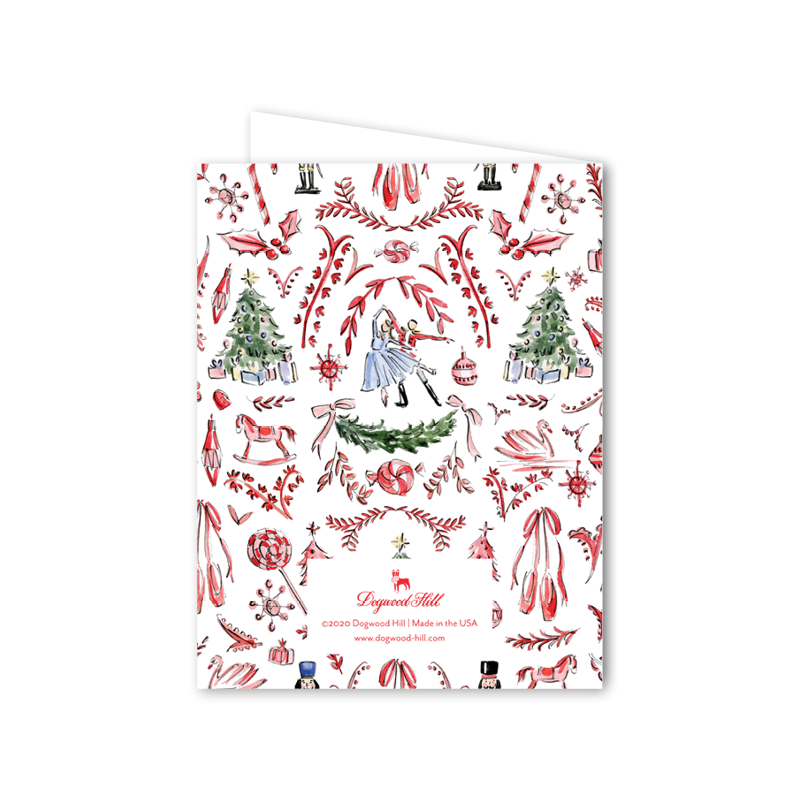 Nutcracker Toile "Sweet Holiday Wishes" Greeting Card | Putti Fine Furnishings