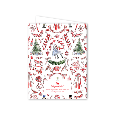 Nutcracker Toile "Sweet Holiday Wishes" Greeting Card | Putti Fine Furnishings