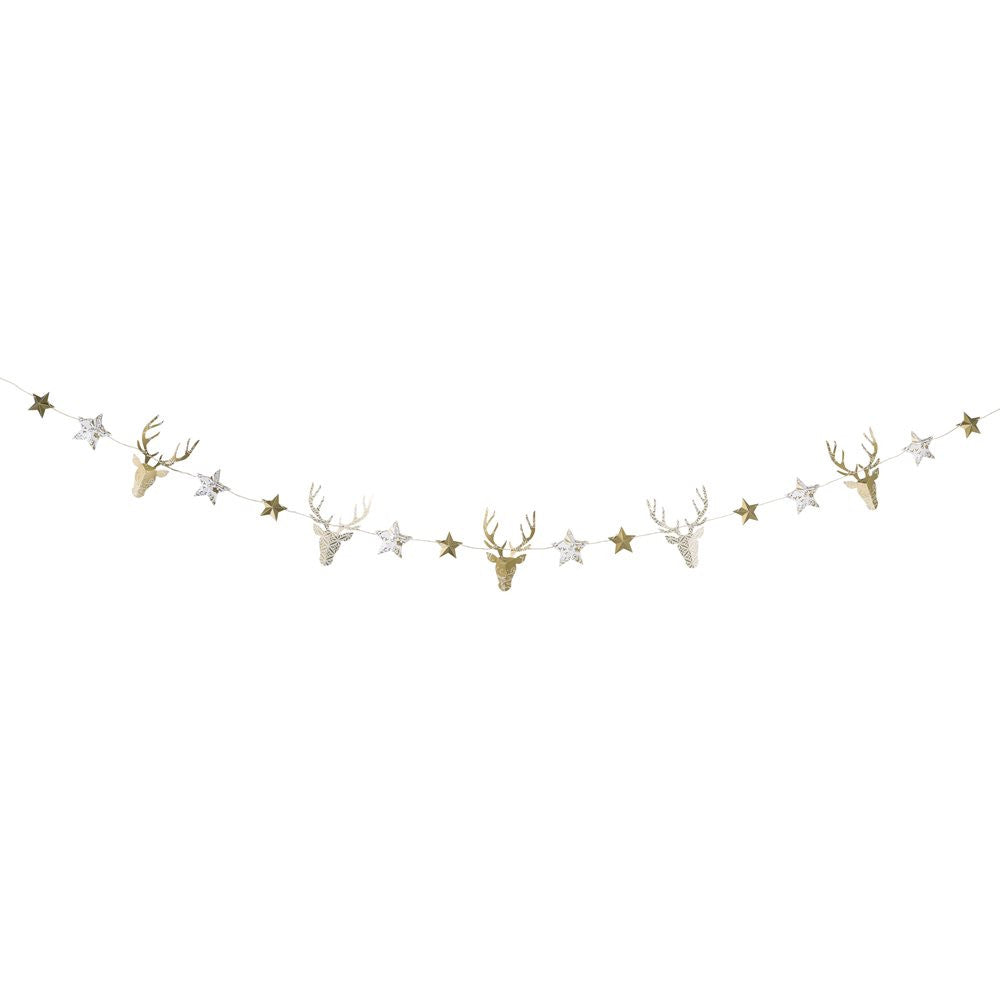 Party Porcelain Gold Stag Garland, TT-Talking Tables, Putti Fine Furnishings