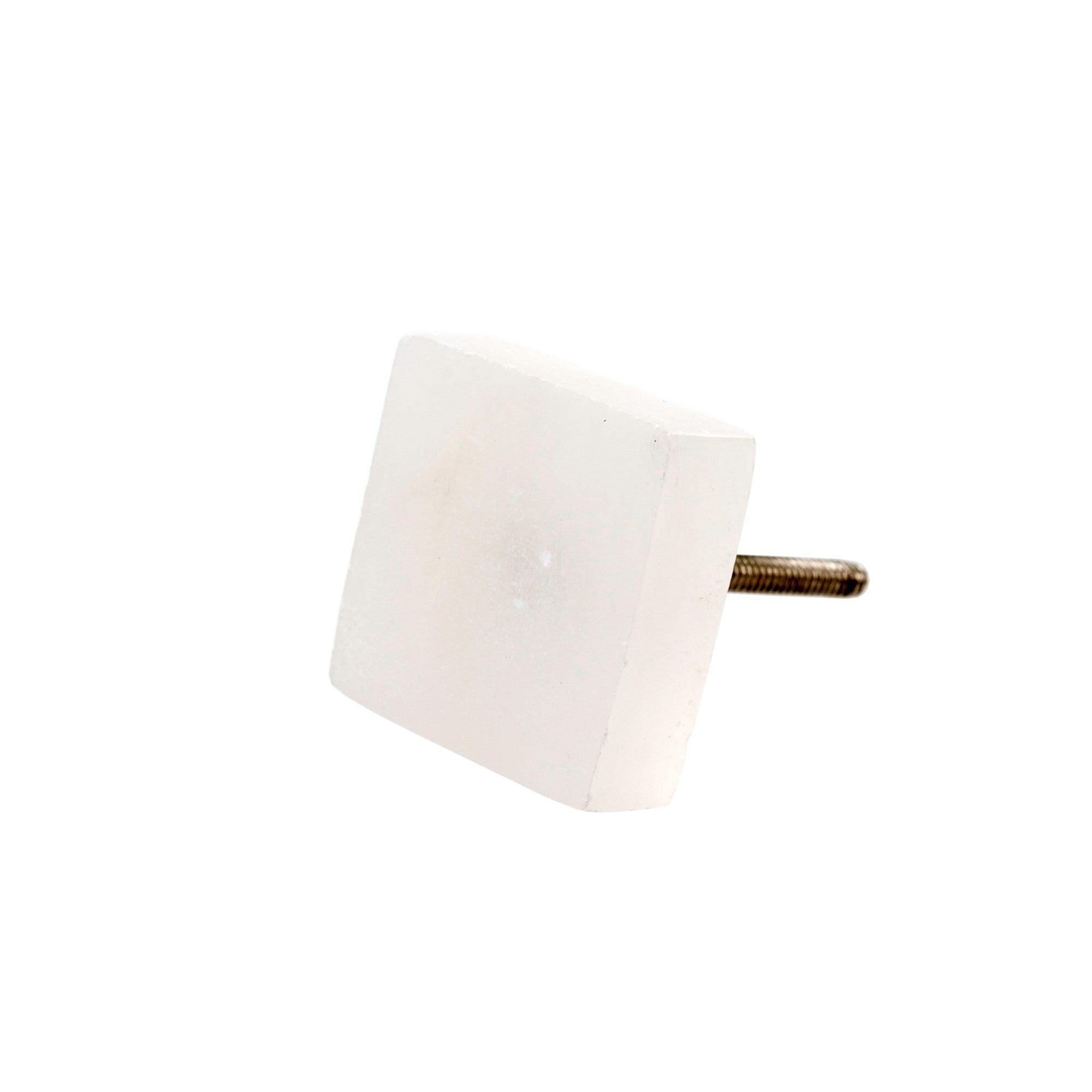 Square White Marble Knob