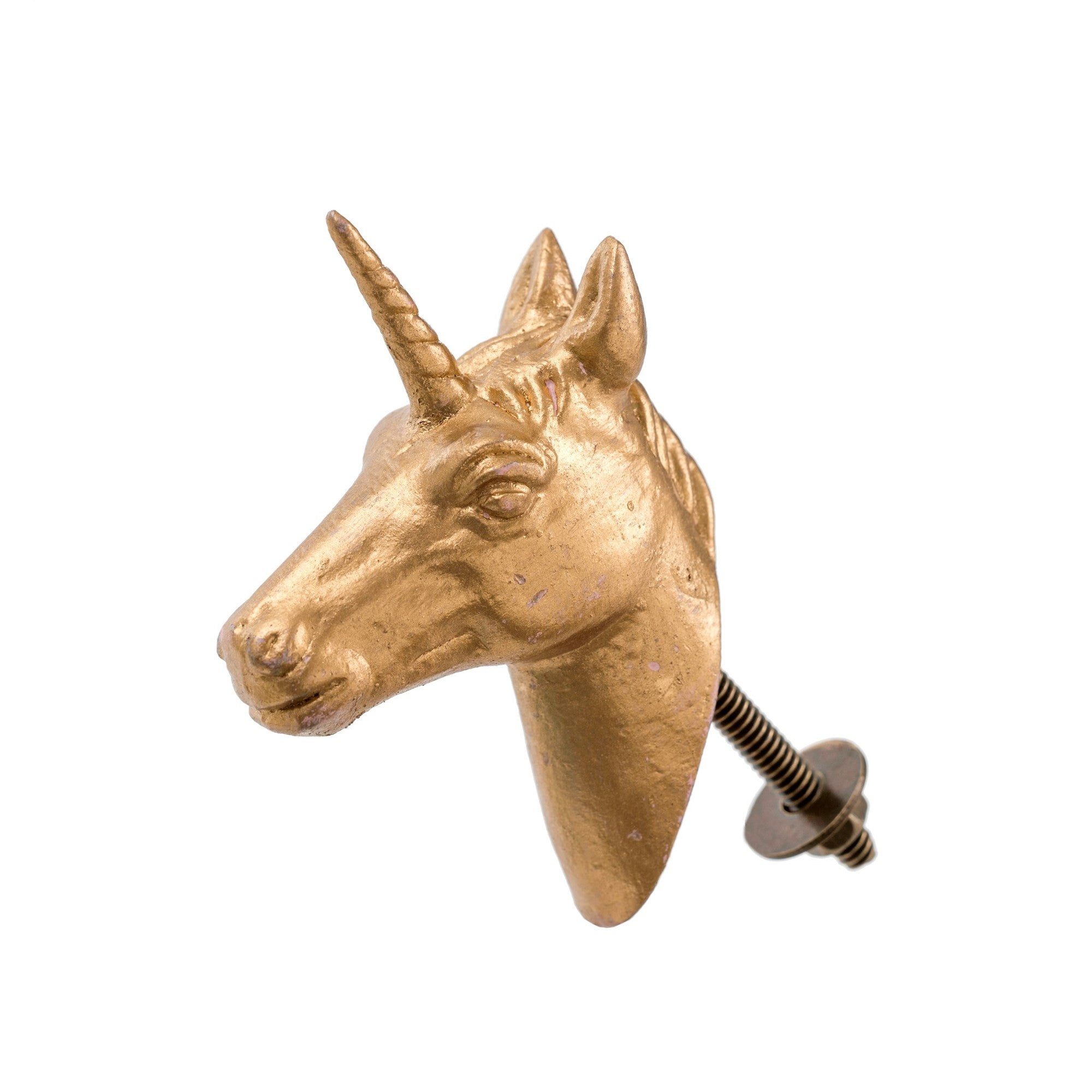 Gold Unicorn Knob / Hook, IIT-Indaba Trading, Putti Fine Furnishings