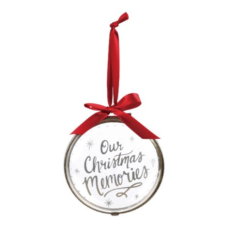 Demdaco Christmas Memories Hinged Glass Ornament | Putti Celebrations