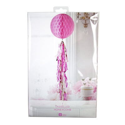 Decadent Decs Honeycomb Tasseled Decoration - Pink -  Decorations - Talking Tables - Putti Fine Furnishings Toronto Canada - 2