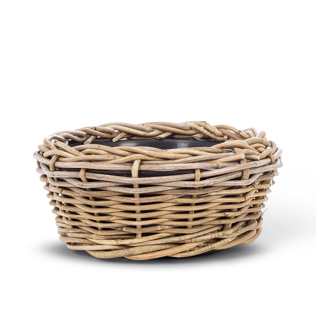Low Round Woven Planter - Small 12.5"D