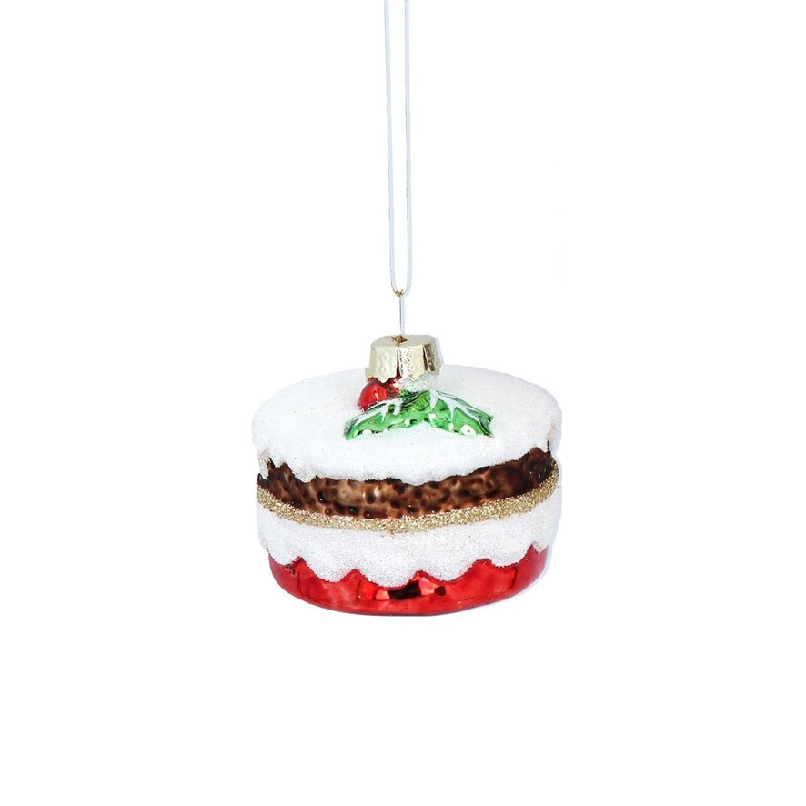 Christmas Pudding Glass Ornament
