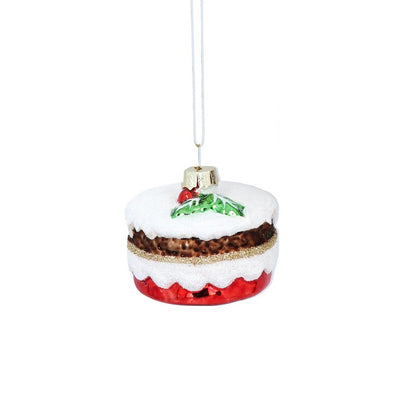 Christmas Pudding Glass Ornament