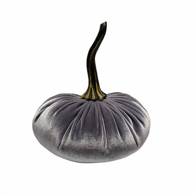 Extra Large Velvet Pumpkin - Grey | Putti Fine Furnishings Canada