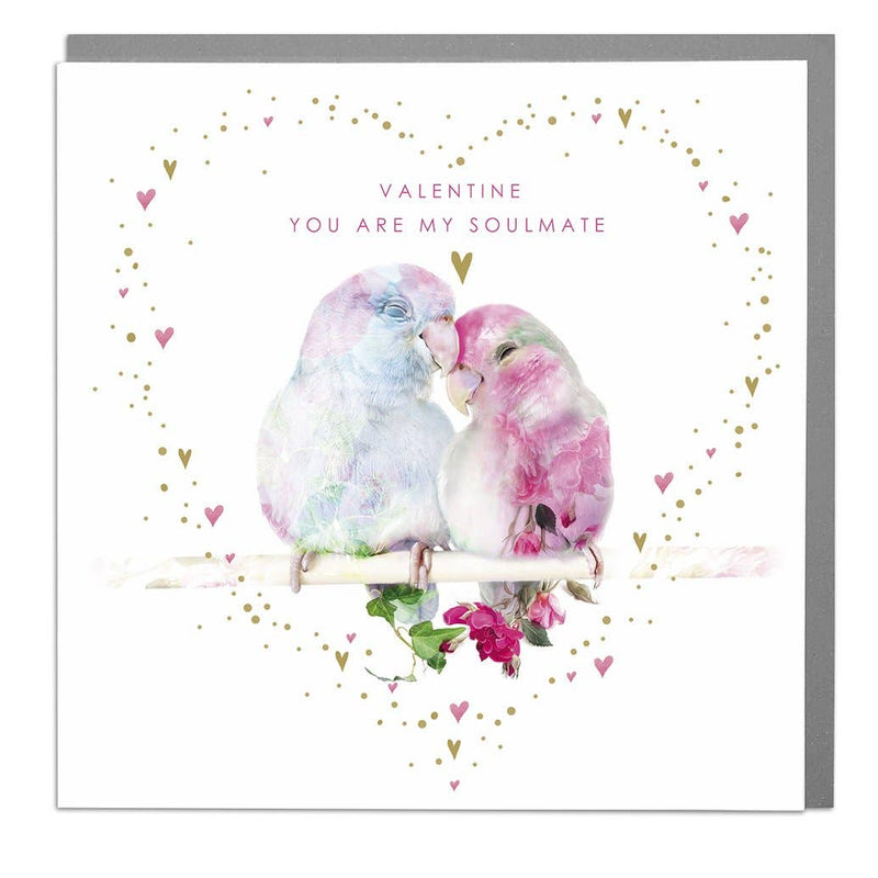 Lovebirds "You Are My Soulmate" Valentines Day Card