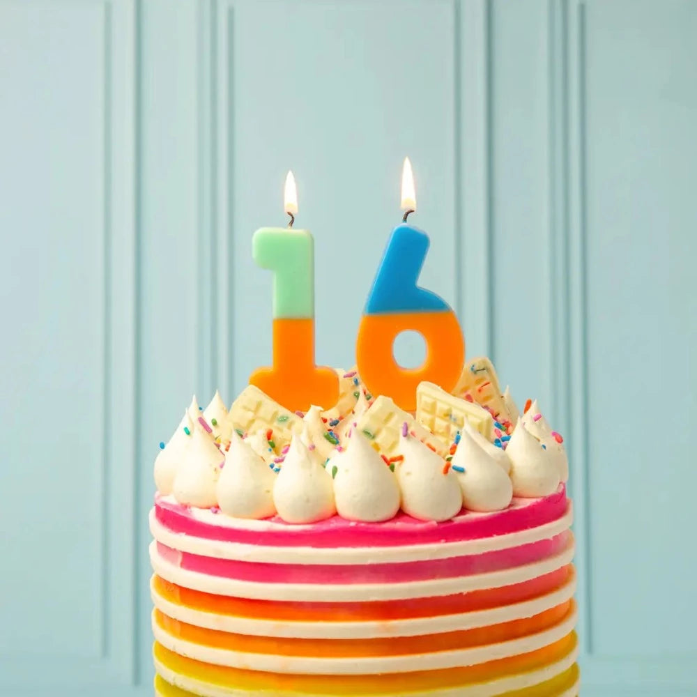 Multicolor Number Candle - Six | Putti Celebrations Canada