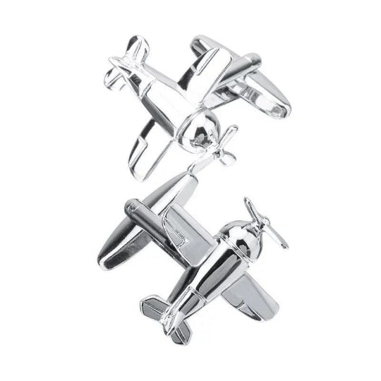 Glen Ogal Airplane Silver Cufflinks  | Putti Fine Fashions Canada