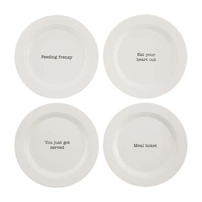 Mud Pie "Table for 4" Appetizer Plates | Putti Fine Furnishings